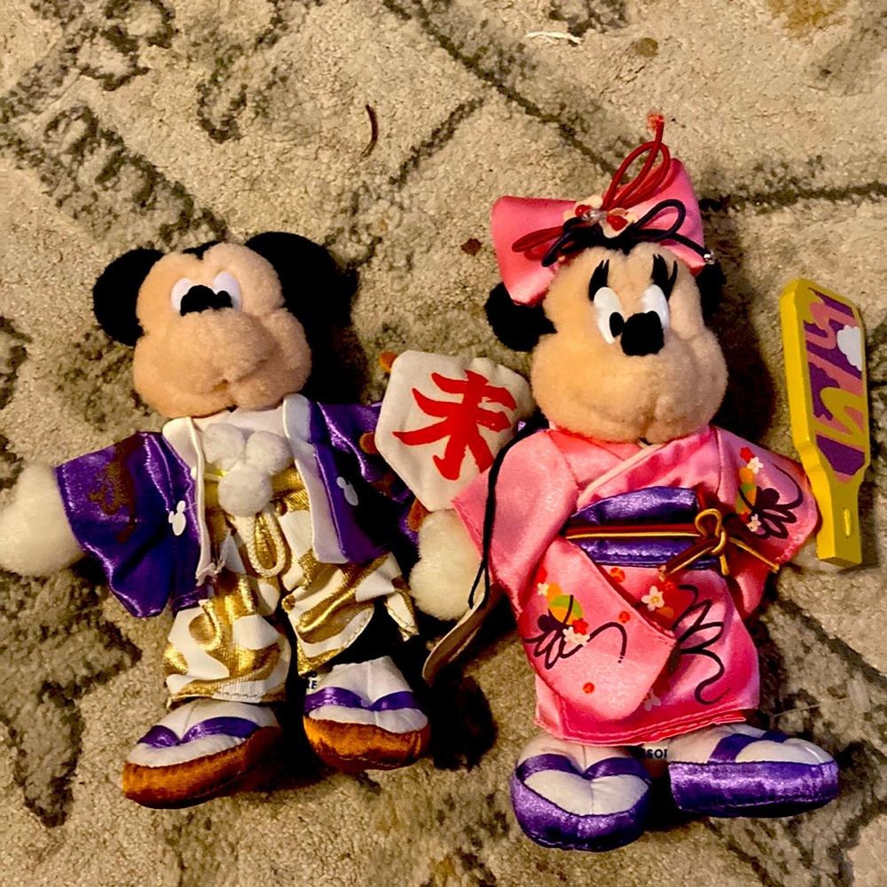 Rare Mickey and Minnie Tokyo Disney plushes